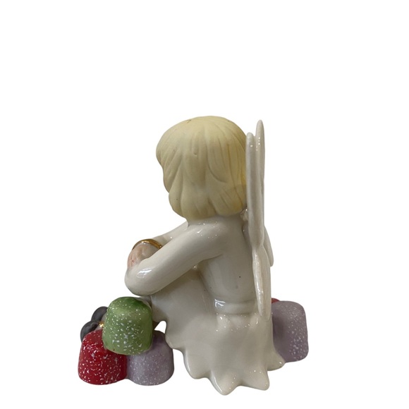 Lenox Gumdrop Fairy Ceramic Sitting Figurine Wing, Striped Socks & Gumdrops - Picture 4 of 10